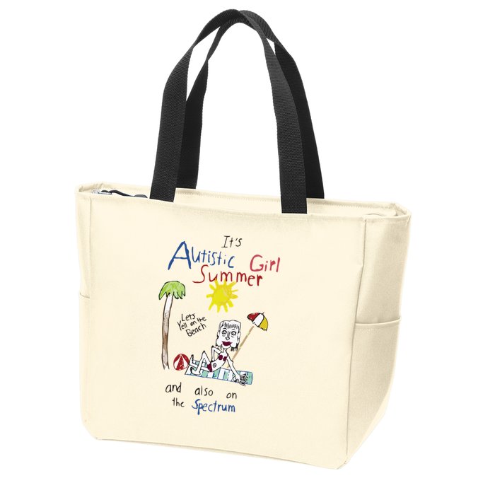 Its Autistic Girl Summer And Also On The Spectrum Zip Tote Bag