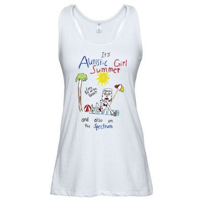 Its Autistic Girl Summer And Also On The Spectrum Ladies Essential Flowy Tank