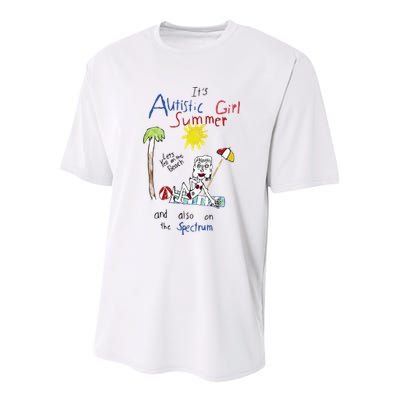 Its Autistic Girl Summer And Also On The Spectrum Youth Performance Sprint T-Shirt