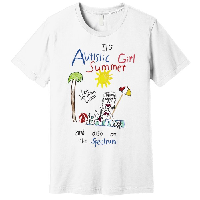 Its Autistic Girl Summer And Also On The Spectrum Premium T-Shirt