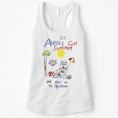 Its Autistic Girl Summer And Also On The Spectrum Womens Tank Top