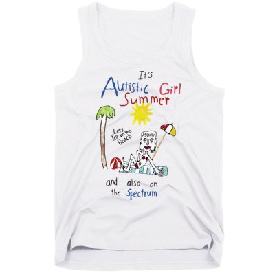 Its Autistic Girl Summer And Also On The Spectrum Tank Top