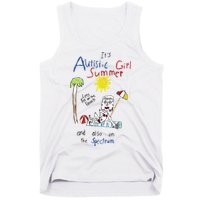Its Autistic Girl Summer And Also On The Spectrum Tank Top