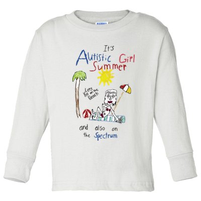 Its Autistic Girl Summer And Also On The Spectrum Toddler Long Sleeve Shirt
