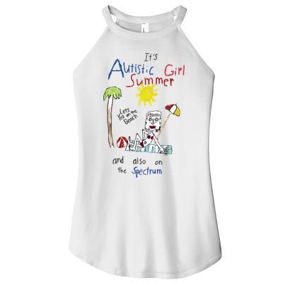 Its Autistic Girl Summer And Also On The Spectrum Women's Perfect Tri Rocker Tank