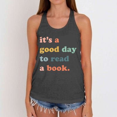 It’s A Good Day To Read A Book Women Book Lovers Tops Bookworm Shirt Fun Women's Knotted Racerback Tank