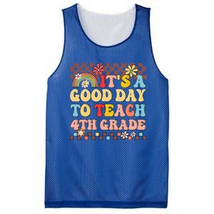 Its A Good Day To Teach Fourth Grade Groovy Teacher Mesh Reversible Basketball Jersey Tank