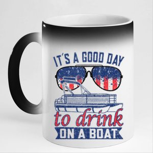 It´s A Good Day To Drink On A Boat Captain Life Is Better 11oz Black Color Changing Mug