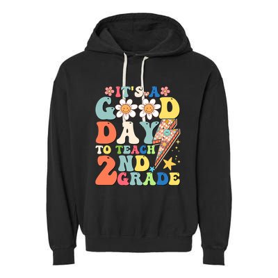Its A Good Day To Teach Second Grade 2nd Grade Teacher Garment-Dyed Fleece Hoodie