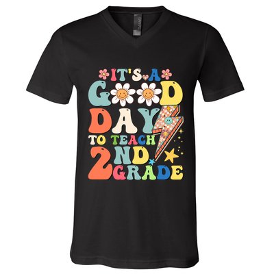Its A Good Day To Teach Second Grade 2nd Grade Teacher V-Neck T-Shirt