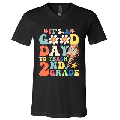 Its A Good Day To Teach Second Grade 2nd Grade Teacher V-Neck T-Shirt