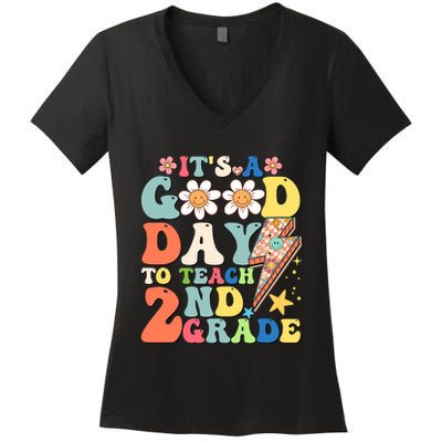 Its A Good Day To Teach Second Grade 2nd Grade Teacher Women's V-Neck T-Shirt