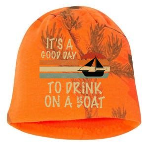 Its A Good Day To Drink On A Boat Funny Boating Kati - Camo Knit Beanie