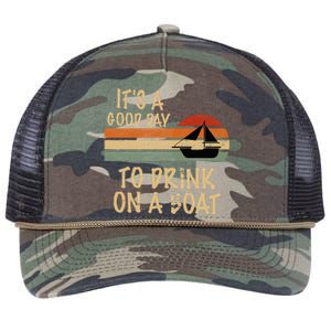 Its A Good Day To Drink On A Boat Funny Boating Retro Rope Trucker Hat Cap