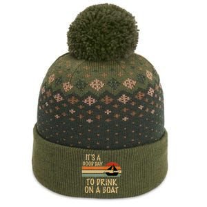 Its A Good Day To Drink On A Boat Funny Boating The Baniff Cuffed Pom Beanie