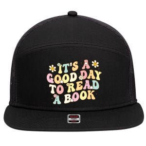 Its A Good Day To Read A Book Lovers Library Reading Women 7 Panel Mesh Trucker Snapback Hat