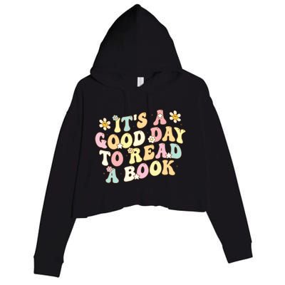 Its A Good Day To Read A Book Lovers Library Reading Women Crop Fleece Hoodie