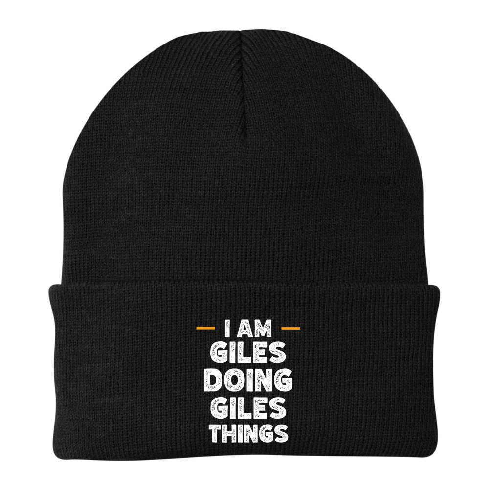 I Am Giles Doing Giles Things Custom Funny Name Beanie
