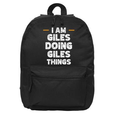 I Am Giles Doing Giles Things Custom Funny Name 16 in Basic Backpack