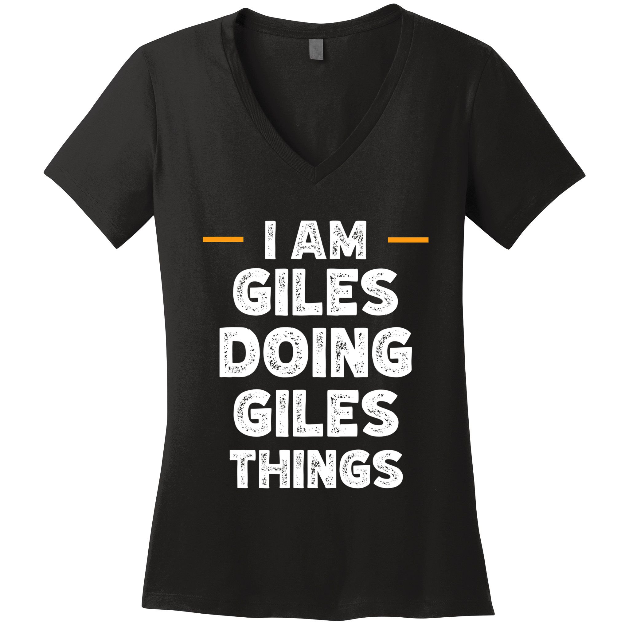 I Am Giles Doing Giles Things Custom Funny Name Women's V-Neck T-Shirt