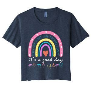 ItS A Good Day To Do Math Cute Rainbow Teacher First Day Women's Crop Top Tee