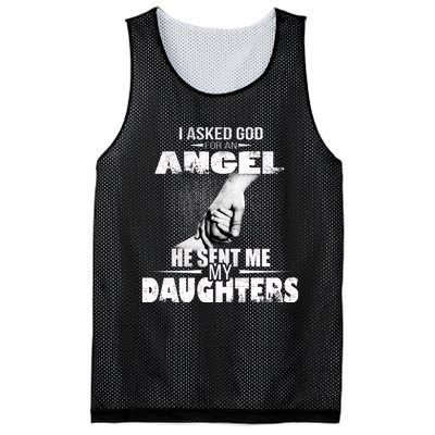 I Asked God For An Angel He Sent Me My Daughters Mesh Reversible Basketball Jersey Tank