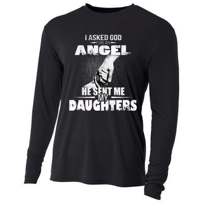 I Asked God For An Angel He Sent Me My Daughters Cooling Performance Long Sleeve Crew