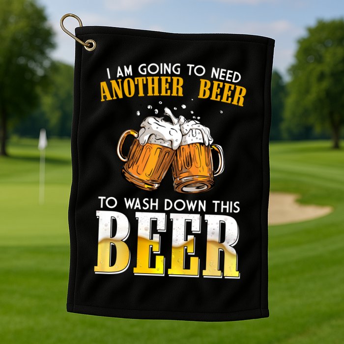 I Am Going To Need Another Beer To Wash Down This Beer Funny Golf Towel