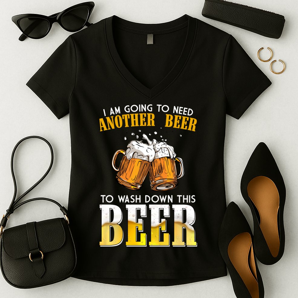 I Am Going To Need Another Beer To Wash Down This Beer Funny Women's V-Neck T-Shirt