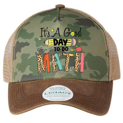 Its A Good Day To Do Math Leopard Pencil Teacher Legacy Tie Dye Trucker Hat