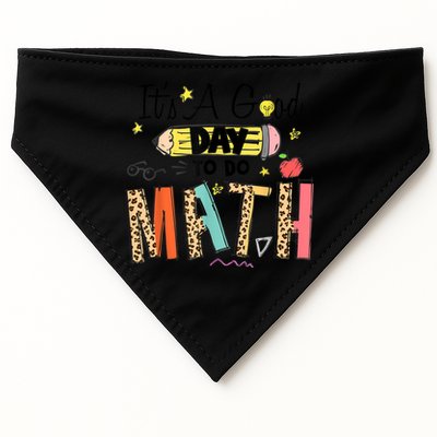 Its A Good Day To Do Math Leopard Pencil Teacher USA-Made Doggie Bandana