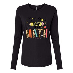 Its A Good Day To Do Math Leopard Pencil Teacher Womens Cotton Relaxed Long Sleeve T-Shirt