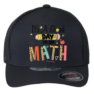 Its A Good Day To Do Math Leopard Pencil Teacher Flexfit Unipanel Trucker Cap