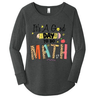Its A Good Day To Do Math Leopard Pencil Teacher Women's Perfect Tri Tunic Long Sleeve Shirt