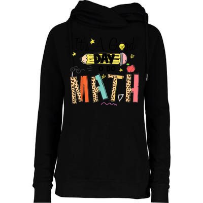 Its A Good Day To Do Math Leopard Pencil Teacher Womens Funnel Neck Pullover Hood