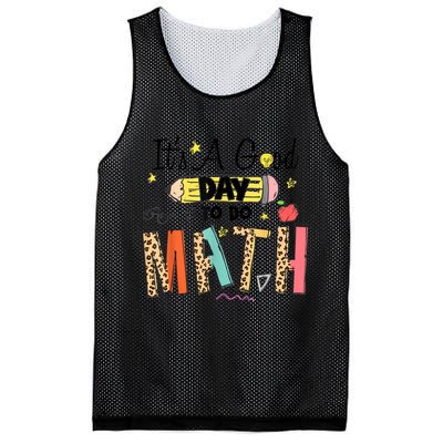 Its A Good Day To Do Math Leopard Pencil Teacher Mesh Reversible Basketball Jersey Tank