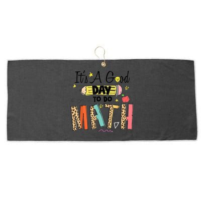 Its A Good Day To Do Math Leopard Pencil Teacher Large Microfiber Waffle Golf Towel