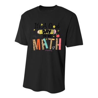Its A Good Day To Do Math Leopard Pencil Teacher Youth Performance Sprint T-Shirt
