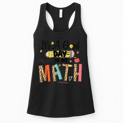 Its A Good Day To Do Math Leopard Pencil Teacher Womens Tank Top