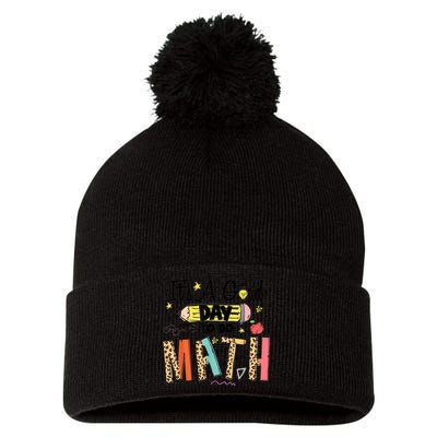 Its A Good Day To Do Math Leopard Pencil Teacher Pom Pom 12in Knit Beanie