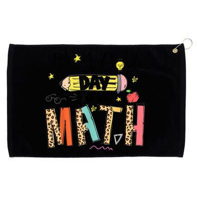 Its A Good Day To Do Math Leopard Pencil Teacher Grommeted Golf Towel