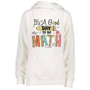 Its A Good Day To Do Math Leopard Pencil Teacher Womens Funnel Neck Pullover Hood