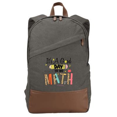 Its A Good Day To Do Math Leopard Pencil Teacher Cotton Canvas Backpack