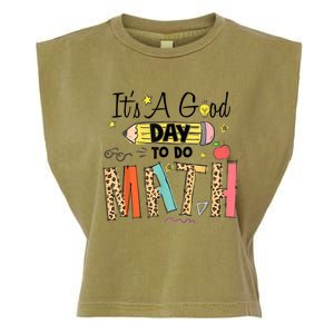 Its A Good Day To Do Math Leopard Pencil Teacher Garment-Dyed Women's Muscle Tee