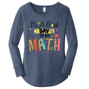 Its A Good Day To Do Math Leopard Pencil Teacher Women's Perfect Tri Tunic Long Sleeve Shirt