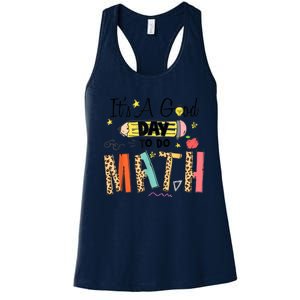 Its A Good Day To Do Math Leopard Pencil Teacher Women's Racerback Tank