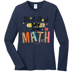 Its A Good Day To Do Math Leopard Pencil Teacher Ladies Long Sleeve Shirt