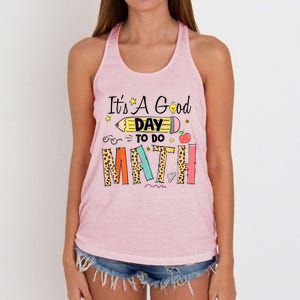 Its A Good Day To Do Math Leopard Pencil Teacher Women's Knotted Racerback Tank