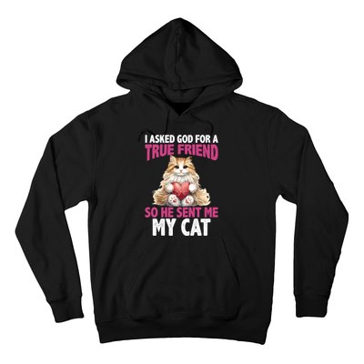 I Asked God For A True Friend So He Sent Me My Cat Hoodie