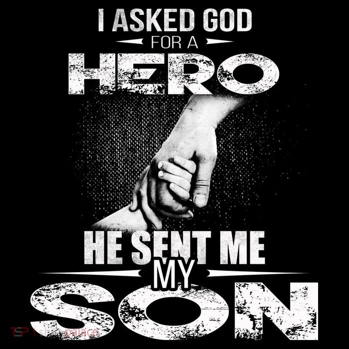 I Asked God For A Hero He Sent Me My Son 7-Panel Snapback Hat
